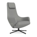 Repos, Fauteuil Repos, Tissu Dumet mélange gris galet, 46 cm, Noir basic