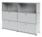 USM Haller - Meuble haut Highboard L avec 4 portes battantes, Gris clair RAL 7035