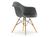 Vitra - Eames Plastic Armchair RE DAW, Gris granit, Avec coussin d'assise, Gris foncé, Version standard - 43 cm, Érable nuance de jaune