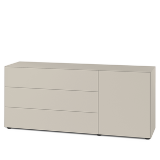 Nex Pur Box 2.0 avec tiroirs et portes 48 cm|H 75 cm x B 180 cm (avec porte et trois tiroirs)|Silk