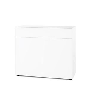 Nex Pur Box 2.0 avec tiroirs et portes 48 cm|H 100 cm x B 120 cm (avec porte double et tiroir)|Blanc